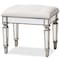 Baxton Studio Marielle Hollywood Style Off White Mirrored Ottoman Bench 150-9182 - alternate 1